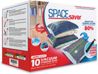 10 Pack Jumbo Vacuum Storage Bags for Comforters, Blankets & Clothes – Jumbo Vacuum Sealed Compression Bags with Hand Pump – Space Saver Storage Bags for Bedding, Moving, Travel & Organization