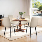 Dining Chairs, Modern PU Leather Dining Room Chair with Sturdy Metal Legs, Upholstered Seat Dinner Chairs Accent Side Chairs for Indoor Kitchen Living Room (Light Grey, Set of 4)