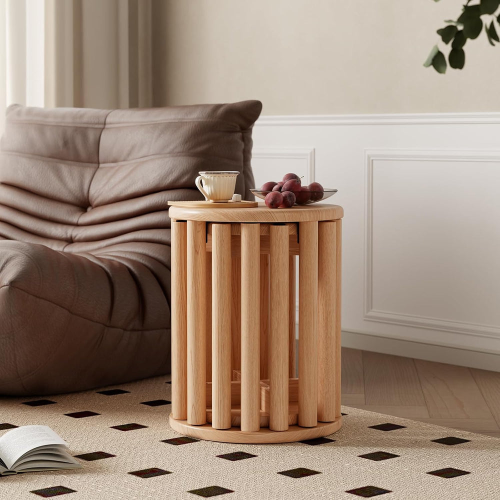 Stackable Stools Set of 4, 100% Solid Wood Stool No Installation Required, Si...