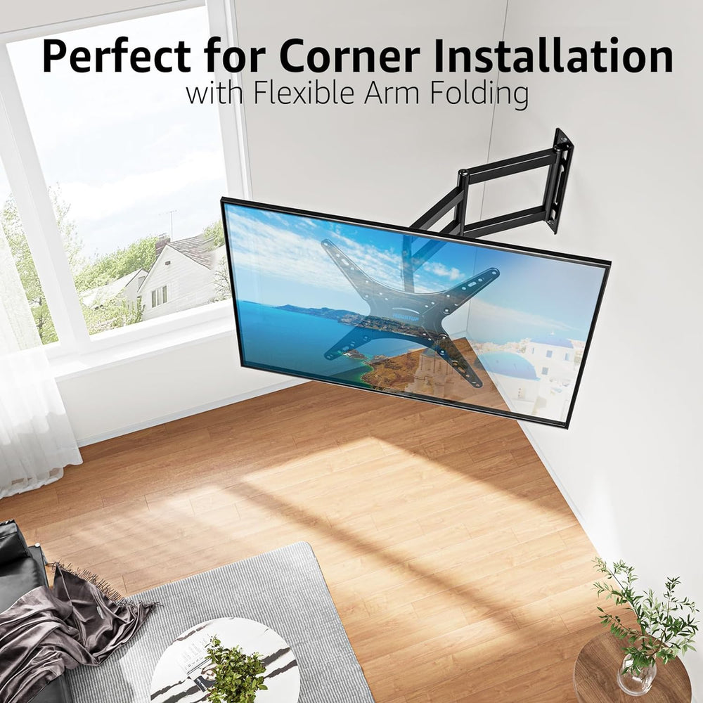 MOUNTUP Corner TV Wall Mount for Most 26-65 Inch TVs, Long Arm TV Mount with ...