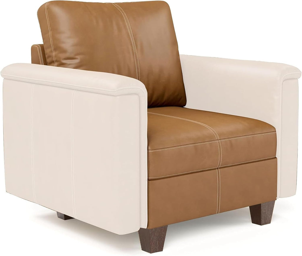 Faux Leather Sectional, Accessories, Armless Chair Sectional, Brown | Hidden Storage, Modular Design
