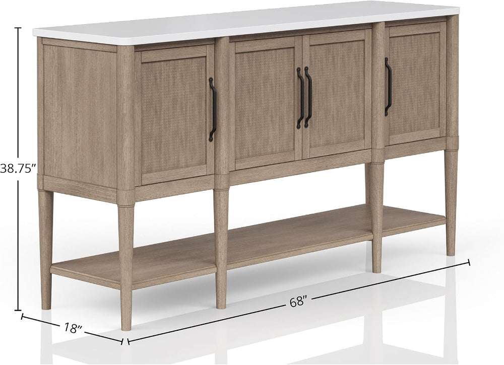 Cement Topped Server with Cane Insets