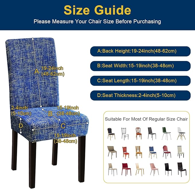 Chair Covers, Stretch Kitchen Chair Covers/Dining Chair Covers for Dining Roo...