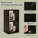 CTESNE【2026 Wooden Thick Frame】 2 Cube Storage Organizer Shelf with Anti-Tipping Kits + Reversible Open Back Bookcase, Horizontal and Vertical Dual-use (Chocolate Color 13in)