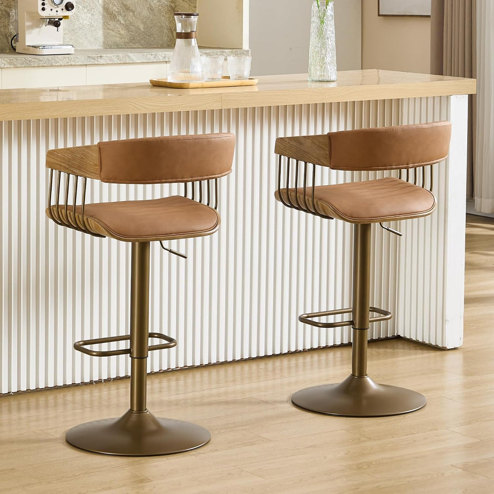 HEAH-YO Swivel Bar Stools Set of 2, Adjustable Counter Height Bar Stools with...