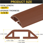MYFAMIREA 6.5FT Floor Cord Cover Heavy Duty Cable Cover Protector 3 Channels Extension PVC Floor Wire Cover Outdoor Cord Hider Management Cord Cover for Wire on Floor for Home Office Outdoor, Brown,2M