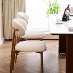UVV Dining Chairs Set of 8, Metal Kitchen Chairs with Modern Fabric Upholstered for Dining Room, Beige
