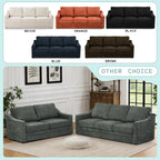 83” Chenille 3 Seats Sofa w/Comfortable Back Cushions, Grey | Modern Couch w/Deep Seat Space, Upholstered 8 Seater Sofa w/High Resiliency Foam for Living Room