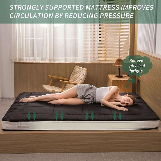 MAXYOYO Futon Mattress, Padded Japanese Floor Mattress Quilted Bed Mattress T...