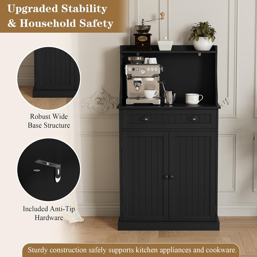 ARTPOWER 54" Kitchen Microwave Cabinet/Stand with Storage and Drawers, P...