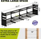 64" Power Tool Organizer Wall Mount, 16 Slots, 3-Tier Drill & Cordless Tool Storage Holder with Pegboard Sides, Tool Wall Organizer for Garage & Workshop Black