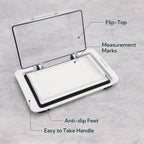 KITCHENDAO Airtight Flip-Top Butter Dish with Lid for Countertop and Refrigerator, Butter Keeper, Plastic Butter Holder Tray for 2 Sticks East Coast/West Coast/European Style/ Kerrygold Butter