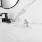 Clear transparent Apothecary Etched Geometric Grid Glass Jar W/Satin Nickel Metal Lid Cover for Bathroom Organization, Cotton Balls, Q Tips, and Small Accessories, Bathroom Storage