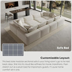 189" Oversized Boneless Cloud Couch, Modular Sectional Couches for Living Room, L-Shaped with Deep Seats, No Assembly Required, 8-Seater Washable Fabric Sleeper Sofa, White