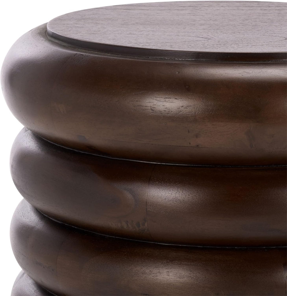 SAFAVIEH Home Collection - Anatoly Brown Accent Table, Sculptural Round Side ...