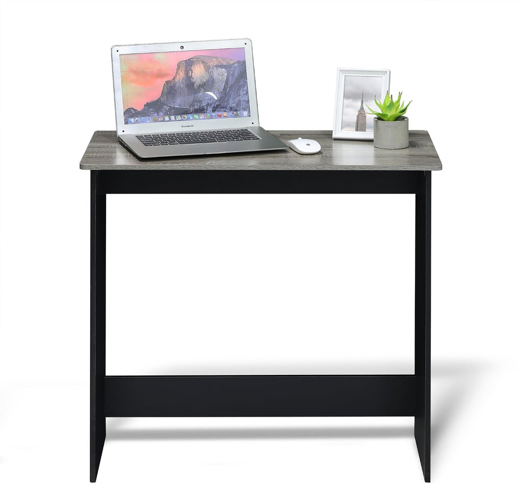 Furinno Simplistic Small Desk, 31.3" Wide Gaming Desk, Rectangular Computer Desk with Rounded Edges, Office Desk for Home Office, Bedroom, Study Room, Dorm, French Oak