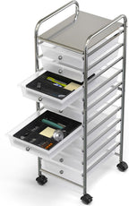 Simple Houseware Drawer Organizer Tray with 9 Adjustable Compartments, 2 Packs, Black