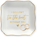 OASSIE Christmas Bridesmaid Gifts for Wedding - 4"x4" Ceramic Jewelry Dish Tray - Bridal Shower Wedding Gifts for Women, Jewelry Tray for Bridesmaid Proposal Gift, Maid of Honor Gift for Friend Sister