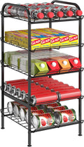 Water Bottle Organizer 5 Tier FreeStanding Water Bottle Storage Shelf Adjustable Water Bottle Holder Stand Metal Beverage Can Rack for Pantry Kitchen Party Black
