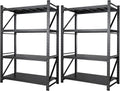 Set of 2 Storage Shelves, 48” Wide Heavy Duty Garage Shelving Units, 4 Tiers Rack Shelf, 24” Deep Steel Industrial Shelving, 3000LBS Adjustable Standing Shelf for Warehouse / Shop 48"W x 24"D x 70"H