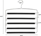 TOPIA HANGER Pants Hangers Space Saving, 3-Pack Swing Arm Pants Organizer for Closet, Non-Slip Foam Padded Organizer Hanger for Multi Slacks, Jeans, Trousers, Skirts, Scarfs (Black)-CT27B