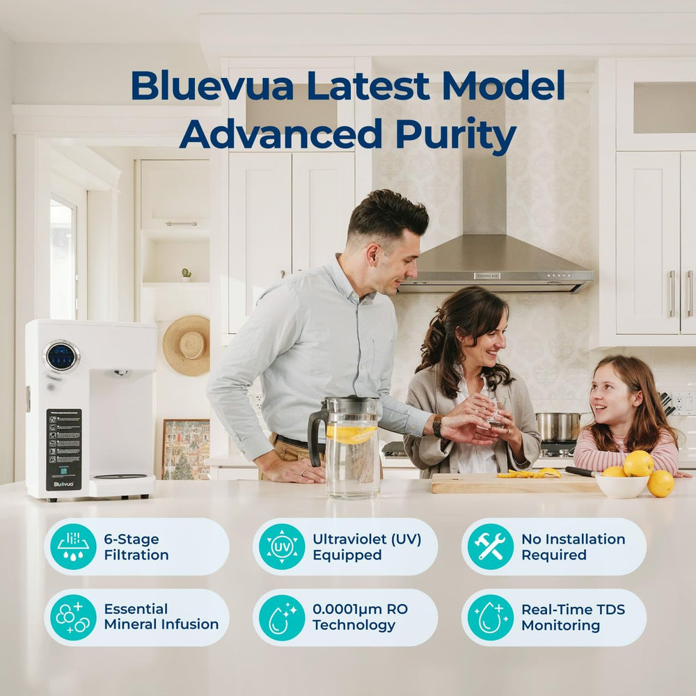 Bluevua RO100ROPOT(UV) Reverse Osmosis System Countertop Water Filter, with O...