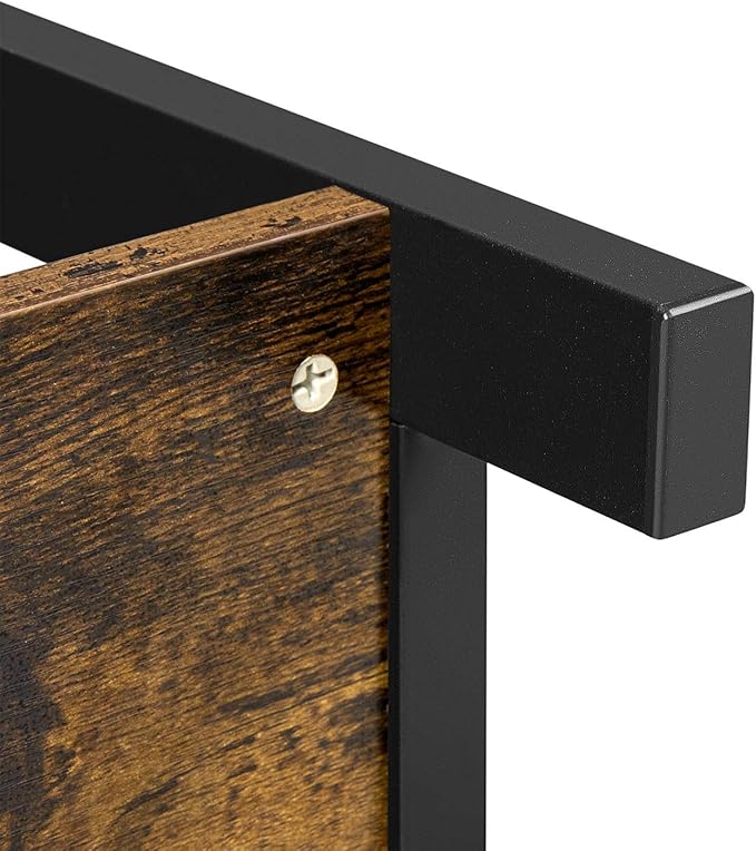 Yaheetech TV Stand for TV up to 45 inch, Entertainment Center with Drawer, Media Console Table with Storage Shelves, for Living Room, Metal Frame, Rustic Brown