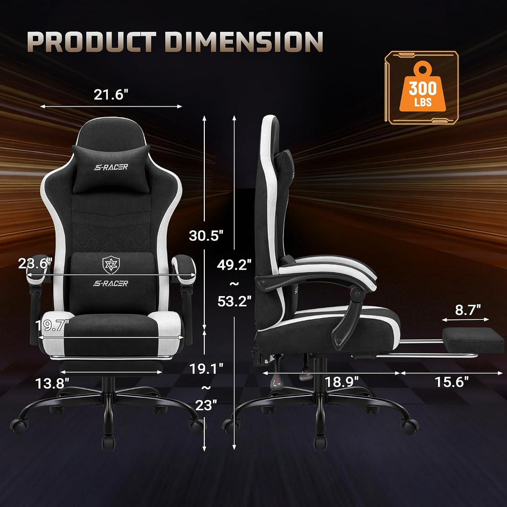 Homall Gaming Chair with Massage & Footrest, Ergonomic Computer Office Ch...