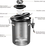 Veken Coffee Canister with Window,Airtight Stainless Steel Kitchen Food Storage Container, Date Tracker & Scoop for Grounds Coffee, Beans, Tea, Flour, Cereal,Sugar,22OZ,Grey