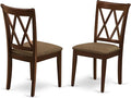 East West Furniture CLC-MAH-C Clarksville Dinette Chairs - Linen Fabric Upholstered Wood Chairs, Set of 2, Mahogany