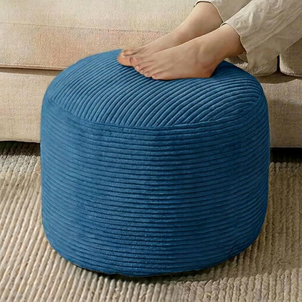 N&V Stuffed Pouf Ottoman for Bean Bag and Sofa, Soft Corduroy Cover Fille...