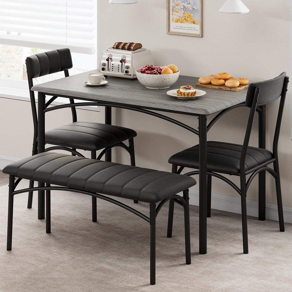 IDEALHOUSE Dining Table Set for 4, Kitchen Table with Chairs for 4, Rectangul...