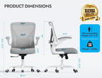 Ergonomic Office Chair - X-Shaped Computer Desk Chair Comfy, Gaming Chair, Office Chair with Lumbar Support, Mesh Office Chairs, Desk Chair for Long Hours(White Ash)
