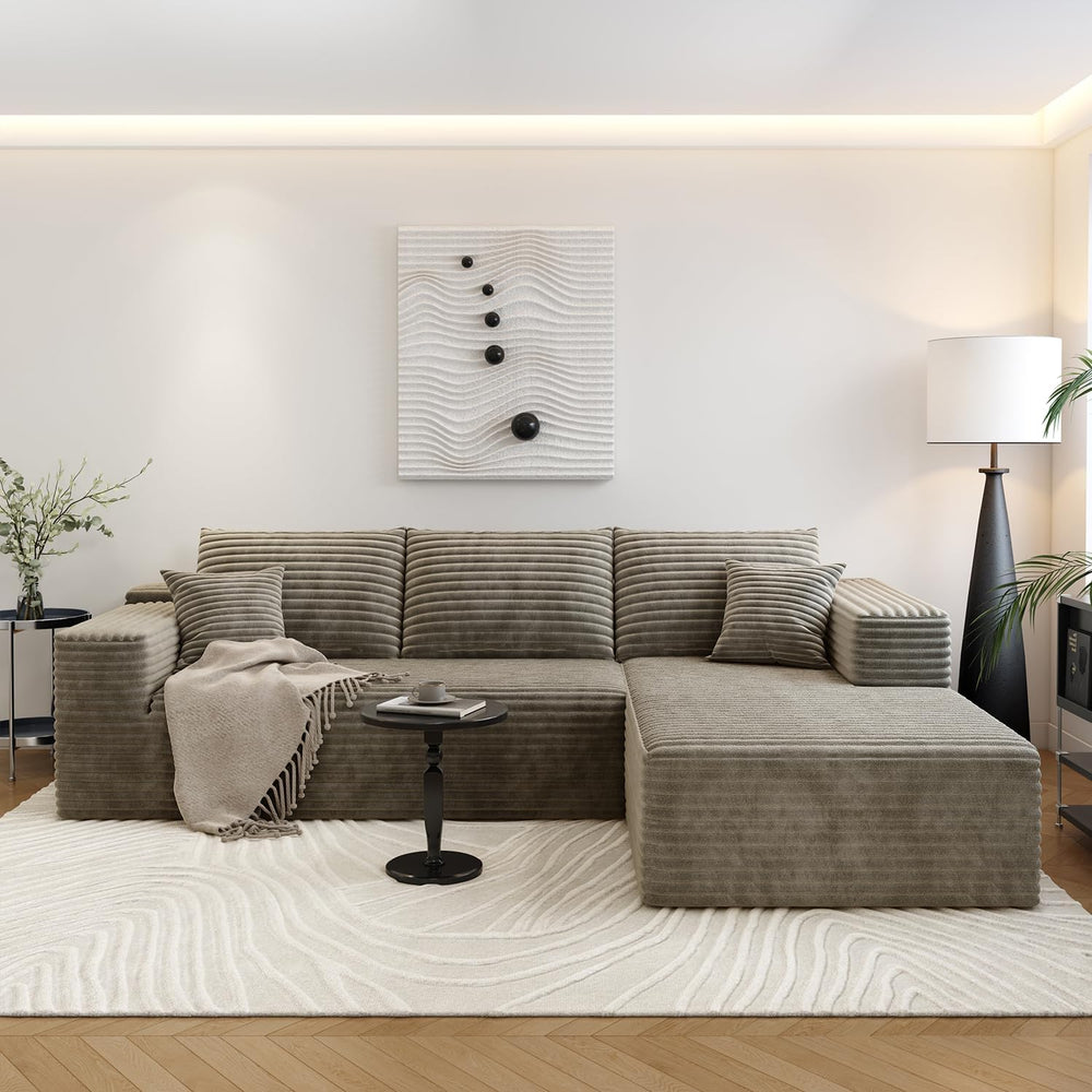 107.5" Cloud Sectional Couch with L-Shape Chaise,Modern Modular Sofa wit...
