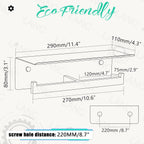 LANC Double Roll Tissue Holder with Shelf, Chrome Silver Commercial Toilet Paper Dispenser with Phone Shelf for Bathroom Wall Mounted or 3M Self-Adhesive Stainless Steel, A8377CP