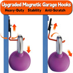 ULIBERMAGNET New Updated Strong Magnetic Hooks,2 Pack Heavy Duty Large Magnetic Hooks for Extension Cord, Cable, Hose, Power Cord,Rope,Drill,Jig Saw,Circular Saw,Garden Lawn Tools (Orange/3.46inch)