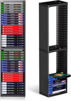 Nargos Video Game Storage Stand Tower for PS5/PS4/PS3/Xbox Series S & X/Xbox One, Universal Game Disc Holder Vertical Blu Ray Case Organizer, Black