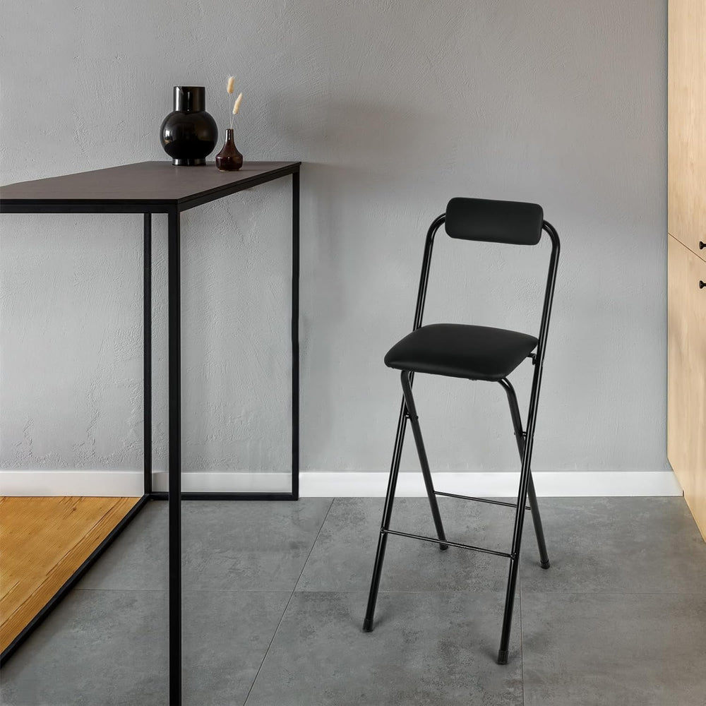 Thyle 1 Pcs Folding Bar Stool with Backrest Counter Height Seat,29.5 Inch | T...