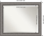 Amanti Art Grey Wall Mirror 27x33 Burnished Concrete Rectangle Bathroom Mirror for Wall Decor Living Room, Large Modern Contemporary Wood Frame, Hangs Horizonally and Vertically, Bathroom Decor