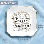 Ceramic Trinket Tray with Inspirational Thank You Quote - ASF | Jewelry Dish Ring Holder, Appreciation Gift for Coworker Teacher Nurse, Christmas Mother's Day Farewell Retirement Birthday