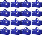 16 Pack Extra Large Heavy Duty Moving Bags, Blue Storage Bins with Lids, Reinforced Handles & Heavy-Duty Zippers Moving Boxes Storage Bags Totes for Clothes Packing, Dorms, College Supplies, Blue