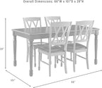 Crosley Furniture Shelby 5-Piece Traditional Dining Table Set for 4, Dinner Tables with Kitchen Chairs, Navy/Dark Cherry