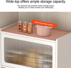 Pantry Cabinet, Kitchen Pantry Storage Cabinet with 3 Doors, Arched Pantry Cabinet, Farmhouse Tall Food Large Wood Pantry Storage Furniture for Kitchen Dining Room(Brown,50cm/19.7in)