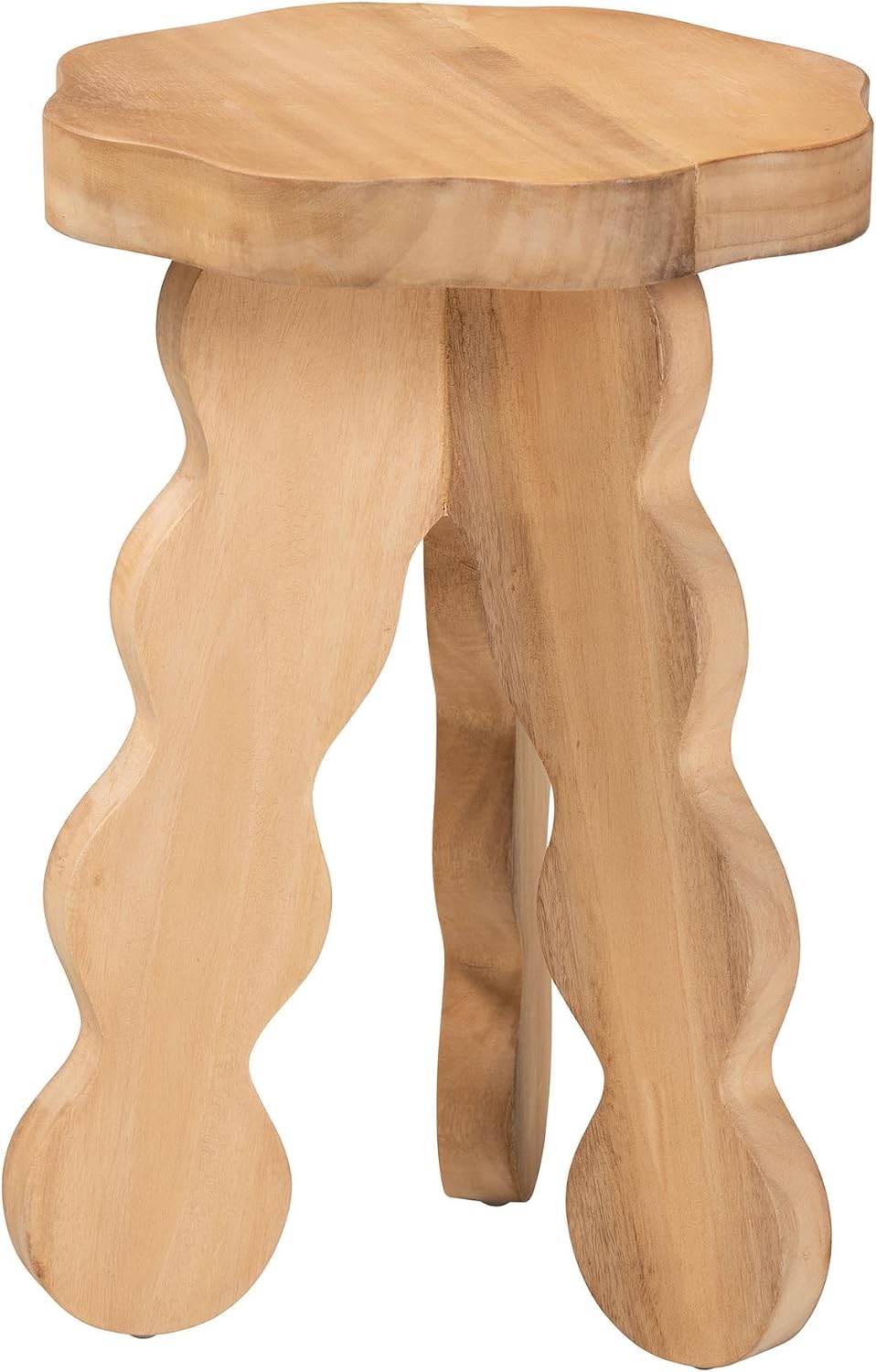 Bali & pari Sino Acacia Wood Multipurpose Accent Stool - Sculptural End T...