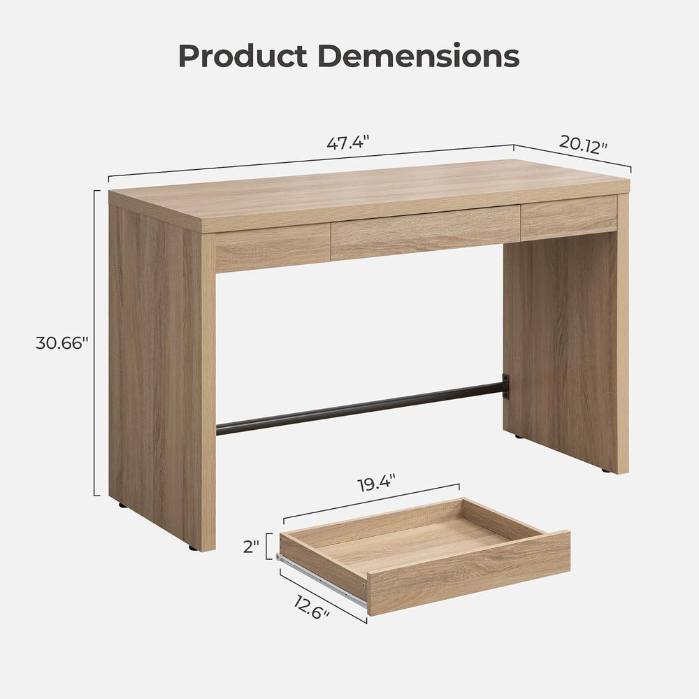 SICOTAS Computer Desk, 47-Inch Home Office Desk Writing Desk with Drawer