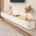 110.2" Floating TV Stand Fully Assembled, Wall Mounted Entertainment Center Media Console Cabinet with Curved Edge, Floating TV Console Table with Storage Drawers & Door, for Living Room TVs