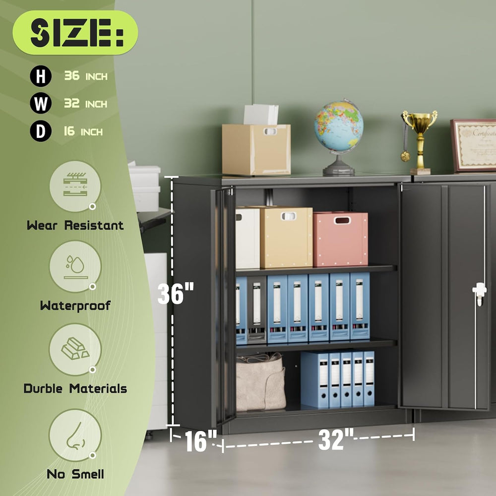 Oakcloud Oakmont Metal Storage Cabinet for Tool Organization, 36" Lockab...