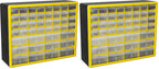 Akro-Mils 44-Drawer Plastic Drawer Storage Cabinet for Garage Organization, Bead Organizer, Building Bricks Storage, Teacher Toolbox, Makeup Organizer, 20-Inch W x 6-Inch D x 16-Inch H, 10144 Yellow