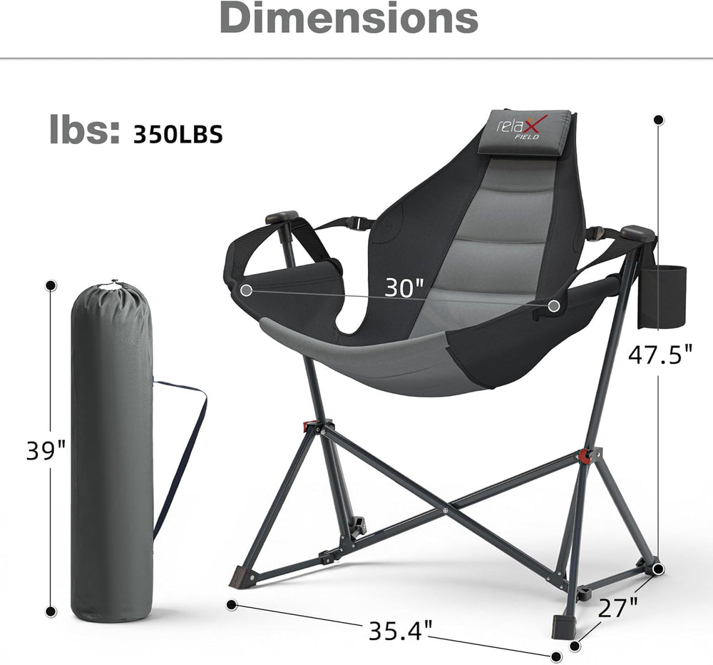 Hammock Camping Chair with Adjustable Backrest, 350LBS Heavy Duty Oversized S...