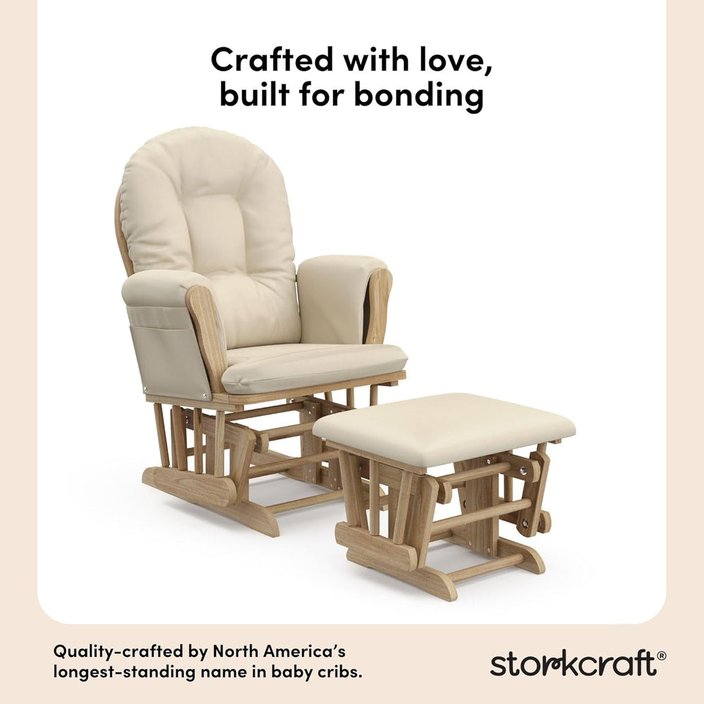 Storkcraft Premium Hoop Glider & Ottoman, Natural/Beige